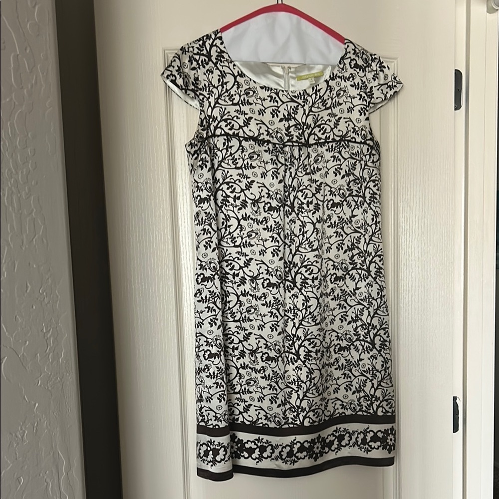 Gianni Bini Elegant Brown and White Patterned Mini Dress